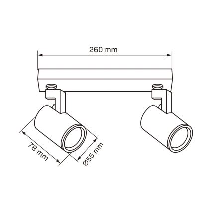 Kohdevalo LYNX 2xGU10/10W/230V valkoinen