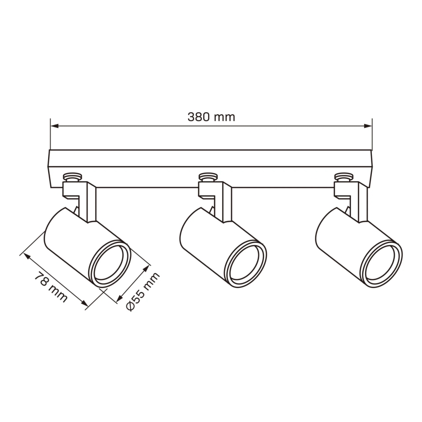 Kohdevalo LYNX 3xGU10/10W/230V valkoinen