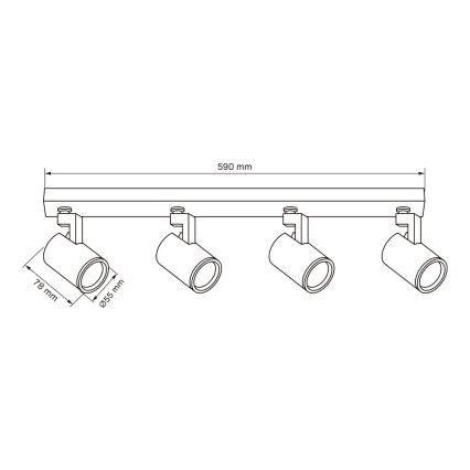 Kohdevalo LYNX 4xGU10/10W/230V musta