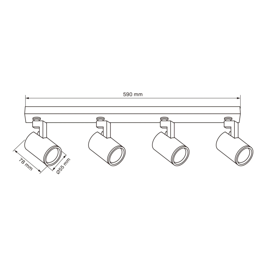 Kohdevalo LYNX 4xGU10/10W/230V musta