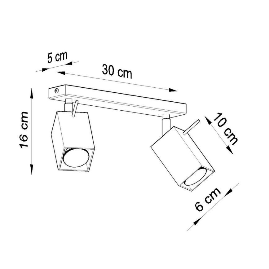 Kohdevalo MERIDA 2 2xGU10/40W/230V musta