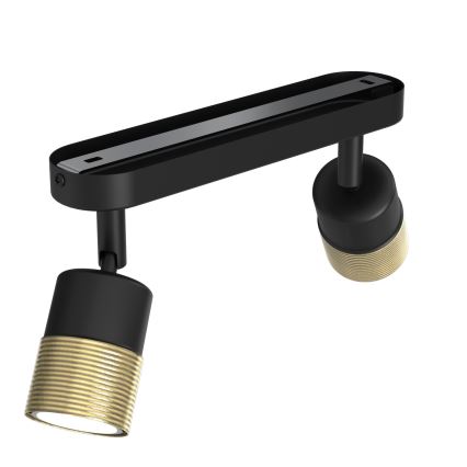 Kohdevalo MIZU 2xGU10/8W/230V musta/messinki