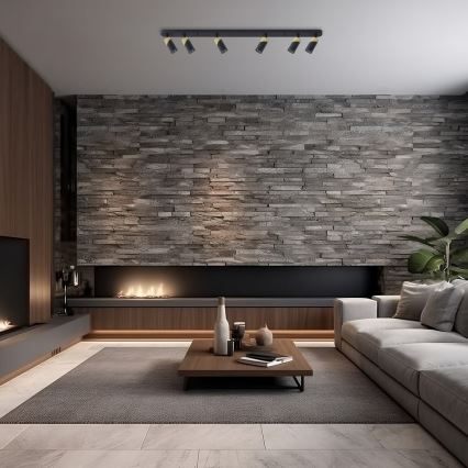 Kohdevalo NEO 6xGU10/8W/230V musta/kulta