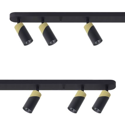 Kohdevalo NEO 6xGU10/8W/230V musta/kulta