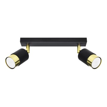 Kohdevalo NERO 2xGU10/40W/230V musta/kultainen