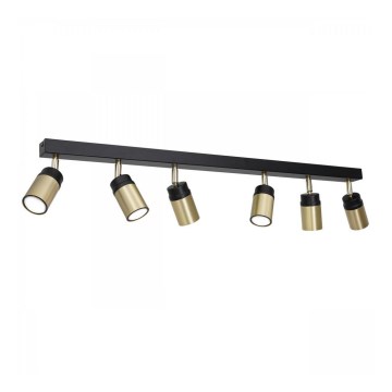 Kohdevalo NEST 6xGU10 / 8W / 230V musta / messinki