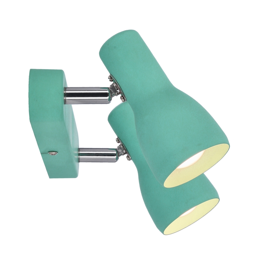 Kohdevalo PICARDO 2xE14/40W/230V turkoosi