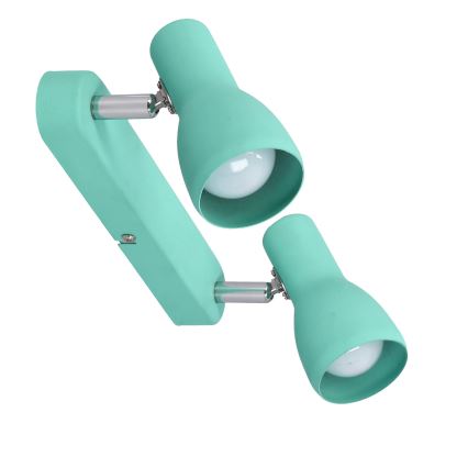 Kohdevalo PICARDO 2xE14/40W/230V turkoosi