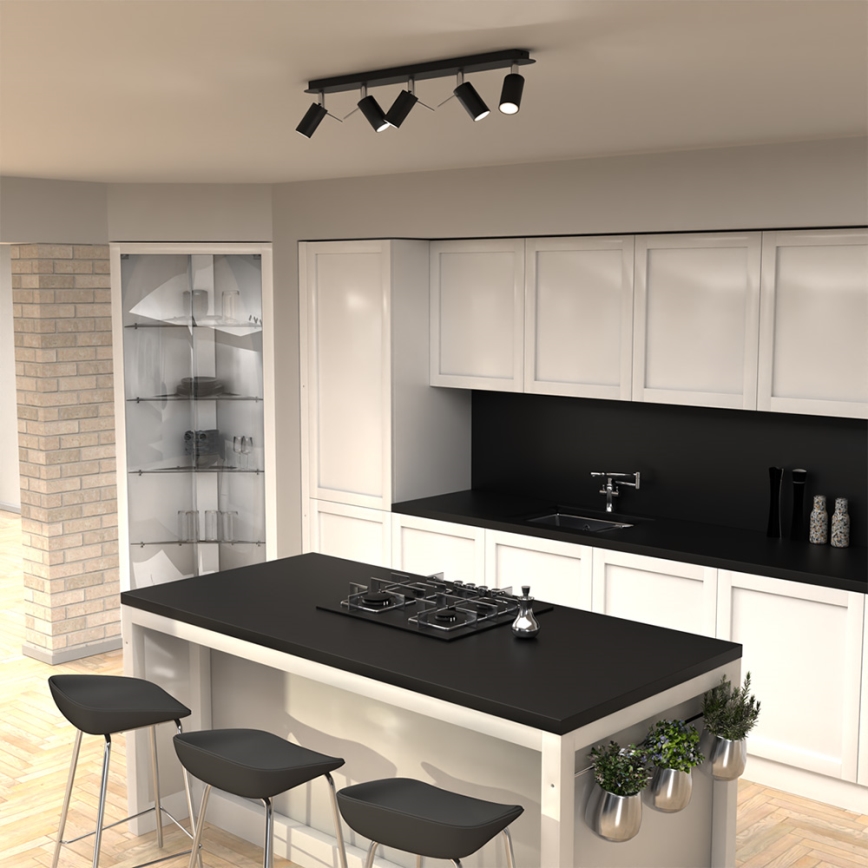 Kohdevalo PRESTON 5xGU10/MR11/40W/230V musta