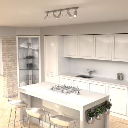 Kohdevalo PRESTON 5xGU10/MR11/40W/230V valkoinen/kromi