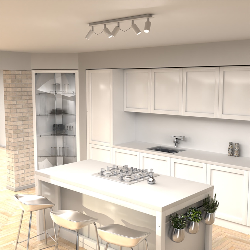 Kohdevalo PRESTON 5xGU10/MR11/40W/230V valkoinen/kromi