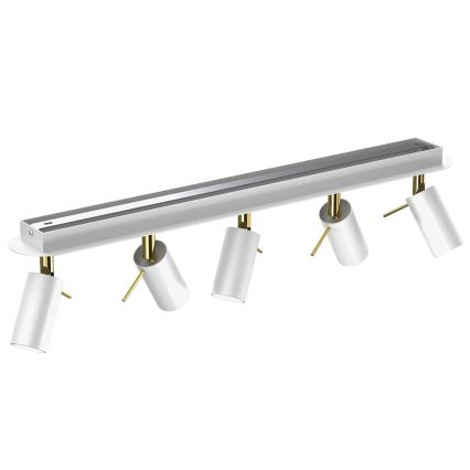 Kohdevalo PRESTON 5xGU10/MR11/40W/230V valkoinen/kulta