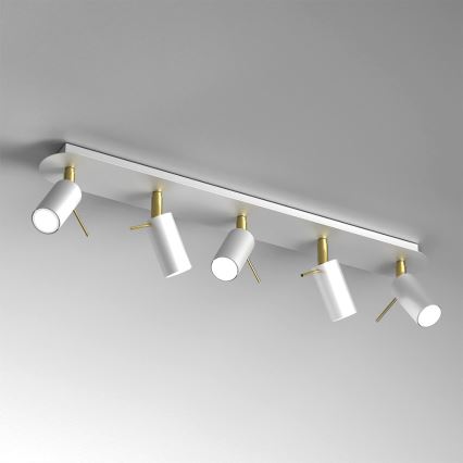 Kohdevalo PRESTON 5xGU10/MR11/40W/230V valkoinen/kulta