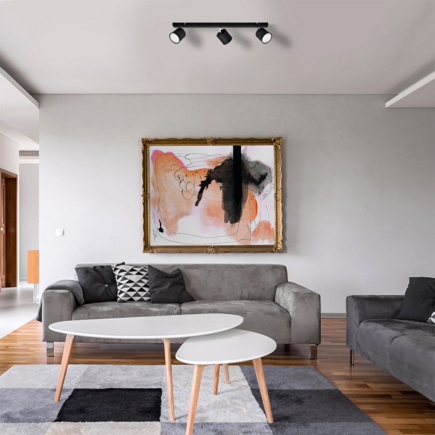 Kohdevalo PUNTA 3xGX53/10W/230V musta