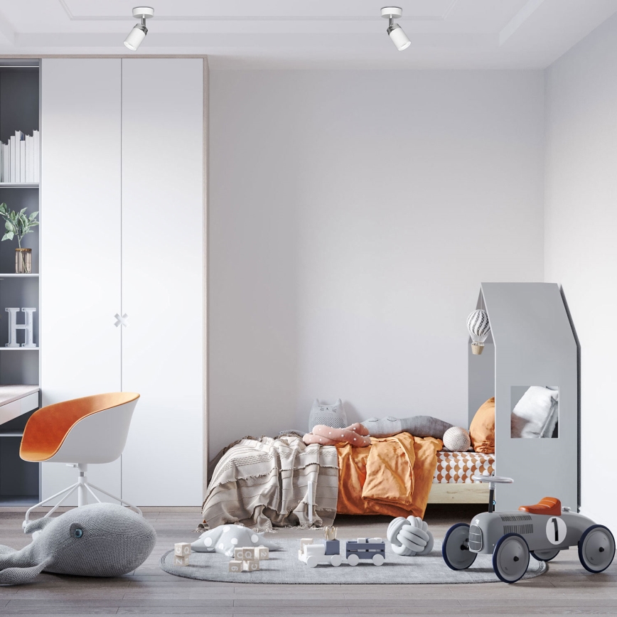 Kohdevalo RENO 1xGU10/8W/230V valkoinen/kiiltävä kromi