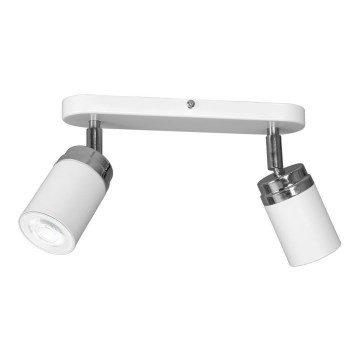 Kohdevalo RENO 2xGU10/8W/230V valkoinen/kiiltävä kromi
