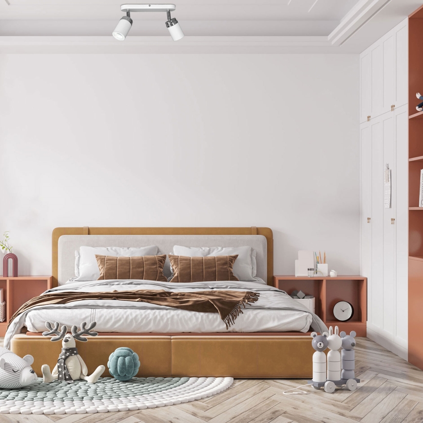 Kohdevalo RENO 2xGU10/8W/230V valkoinen/kiiltävä kromi