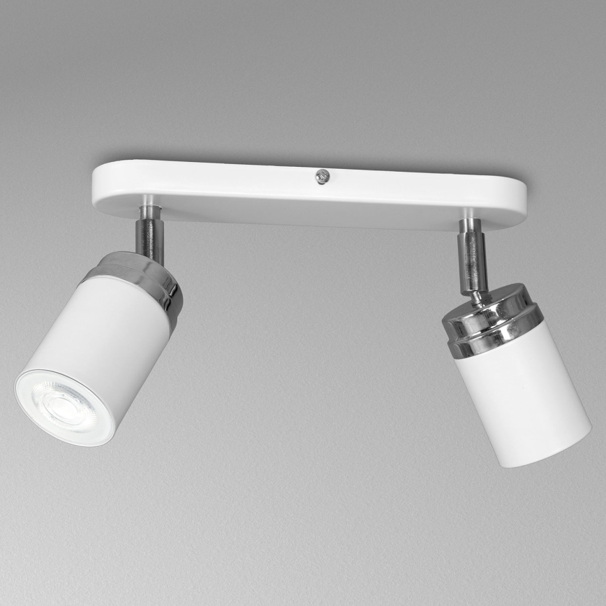 Kohdevalo RENO 2xGU10/8W/230V valkoinen/kiiltävä kromi