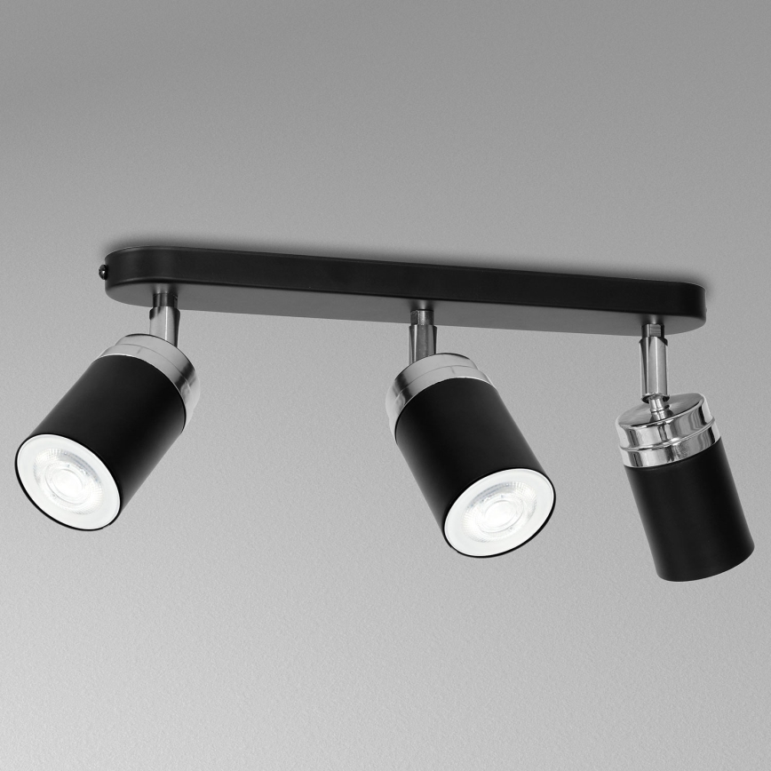 Kohdevalo RENO 3xGU10/8W/230V musta/kiiltävä kromi