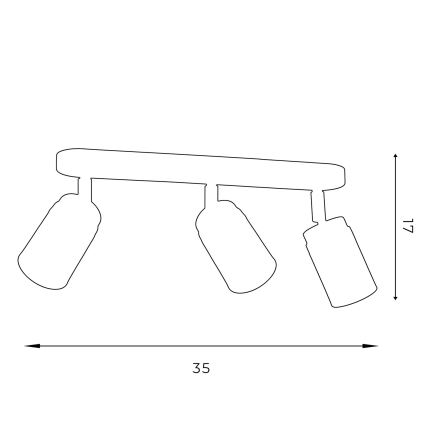 Kohdevalo RENO 3xGU10/8W/230V musta/kiiltävä kromi