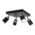 Kohdevalo RENO 4xGU10/8W/230V musta/kiiltävä kromi