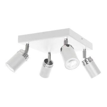 Kohdevalo RENO 4xGU10/8W/230V valkoinen/kiiltävä kromi