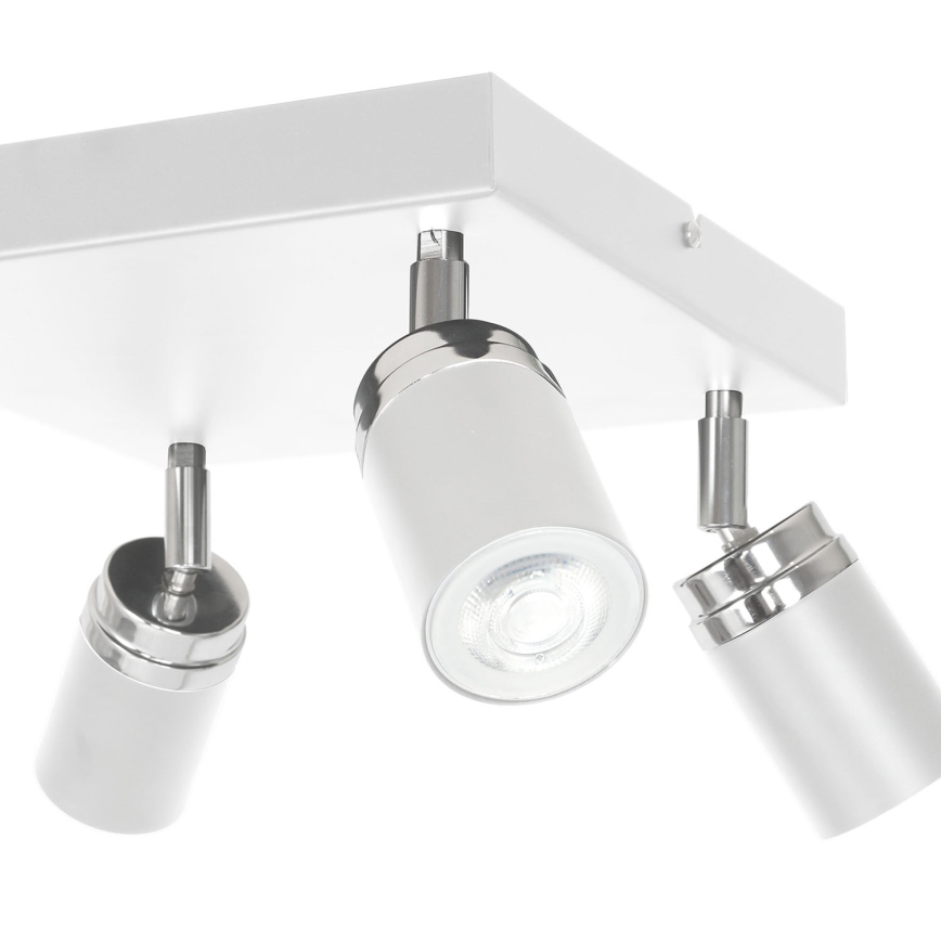 Kohdevalo RENO 4xGU10/8W/230V valkoinen/kiiltävä kromi