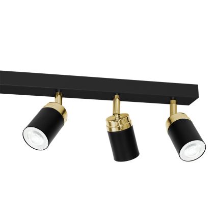 Kohdevalo RENO 6xGU10/8W/230V musta/kulta