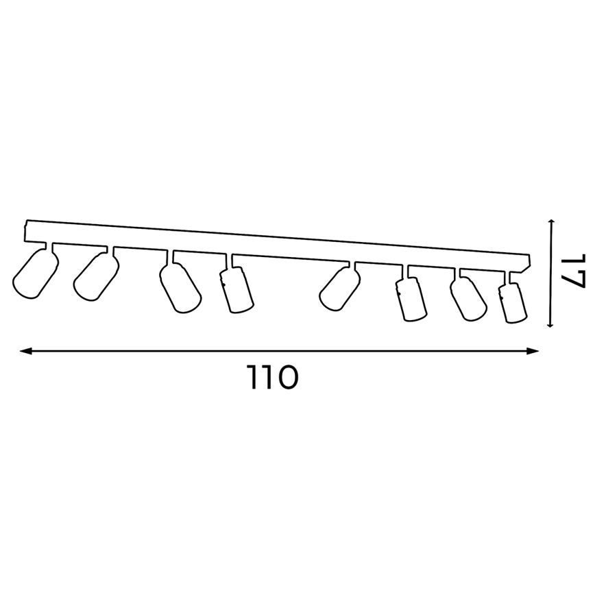 Kohdevalo RENO 8xGU10/8W/230V valkoinen/kulta