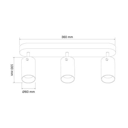 Kohdevalo SMOKY 3xGU10/10W/230V musta
