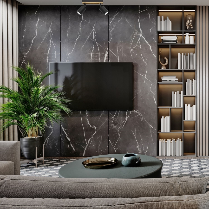 Kohdevalo TERRA 2xGU10/8W/230V musta/tammi