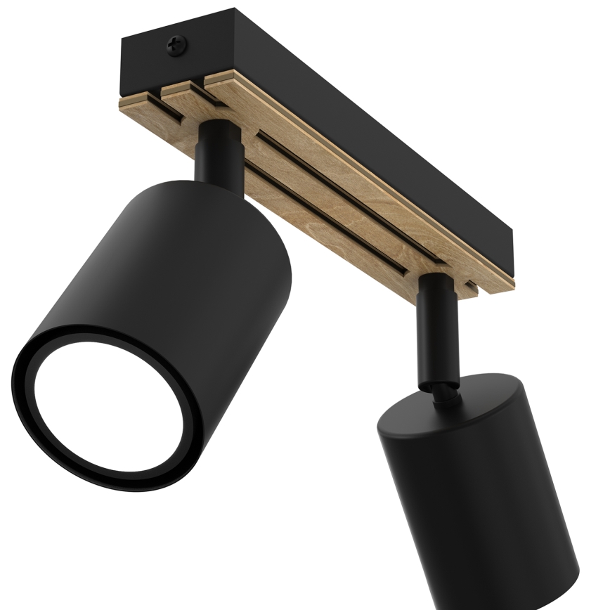 Kohdevalo TERRA 2xGU10/8W/230V musta/tammi