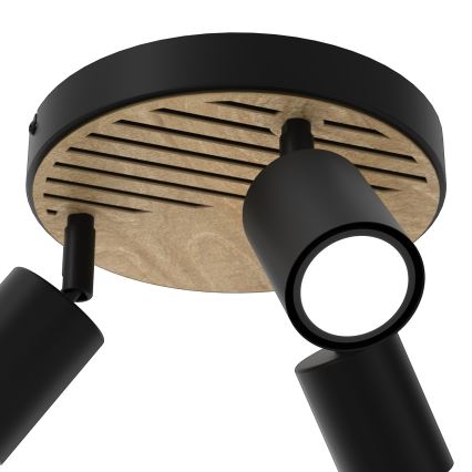 Kohdevalo TERRA 3xGU10/8W/230V musta/tammi