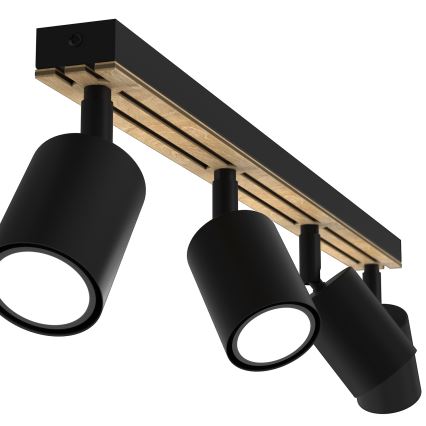 Kohdevalo TERRA 4xGU10/8W/230V musta/tammi