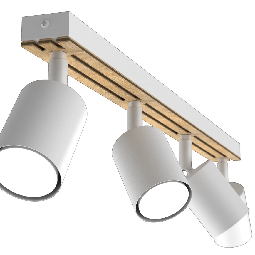 Kohdevalo TERRA 4xGU10/8W/230V valkoinen/tammi