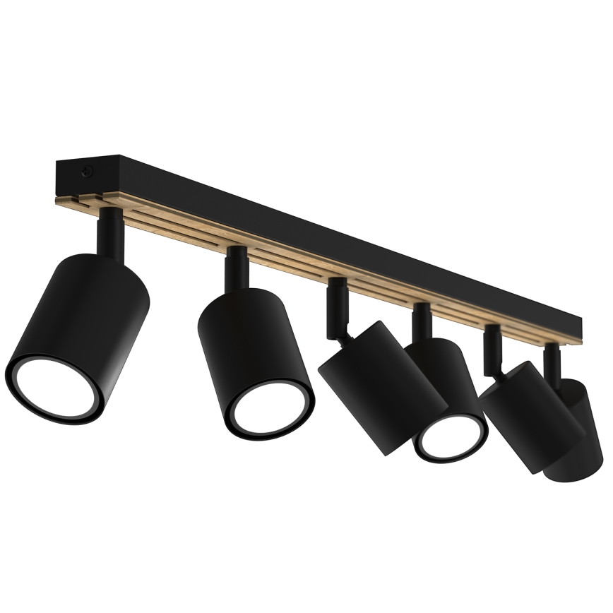 Kohdevalo TERRA 6xGU10/8W/230V musta/tammi