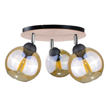 Kohdevalo THEA WOOD 3xE27/60W/230V d. 30 cm