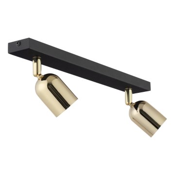 Kohdevalo TOP 2xGU10/10W/230V musta/kulta