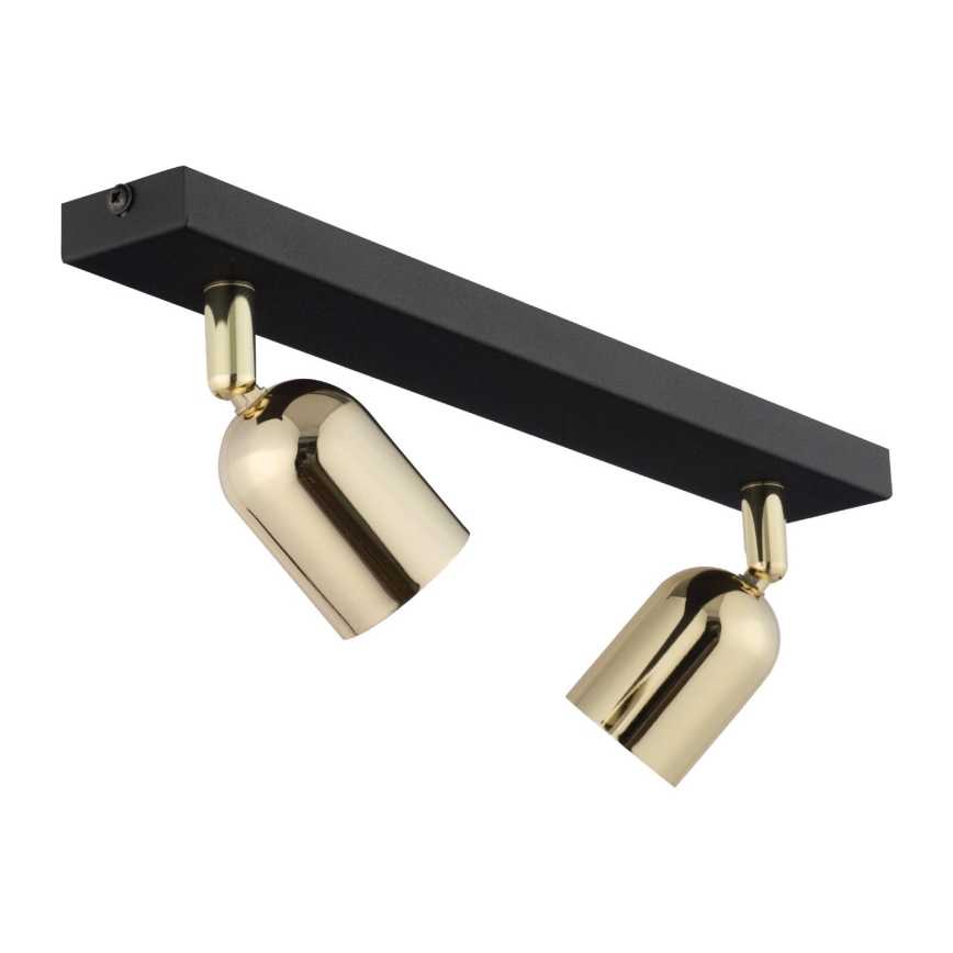 Kohdevalo TOP 2xGU10/10W/230V musta/kulta