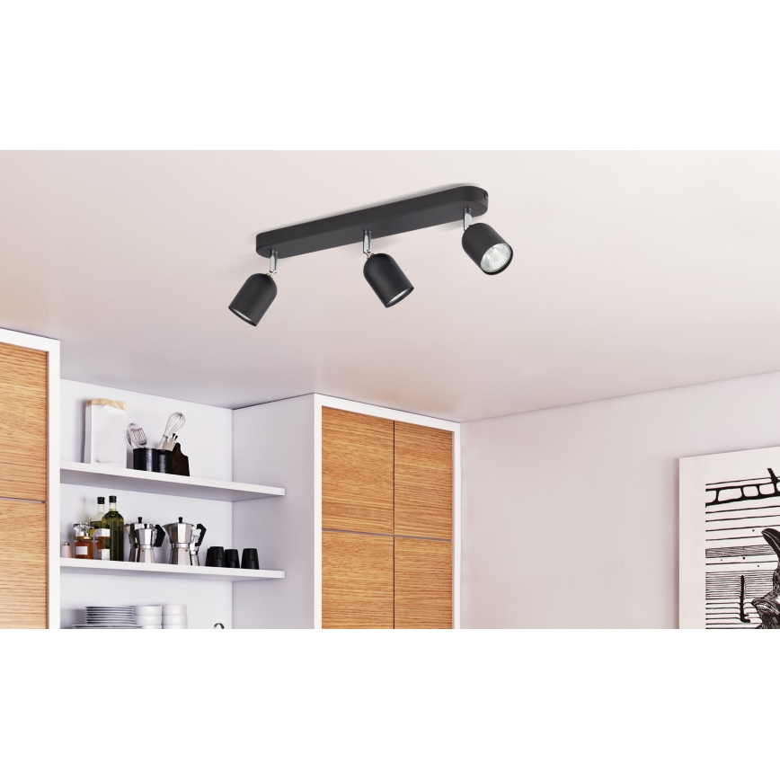 Kohdevalo TOP 3xGU10/10W/230V musta