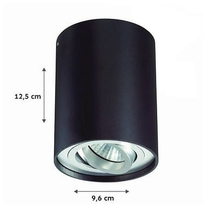 Kohdevalo TUBA 1xGU10/50W/230V musta