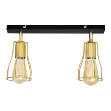 Kohdevalo TUBE 2xE27/15W/230V kultainen/musta