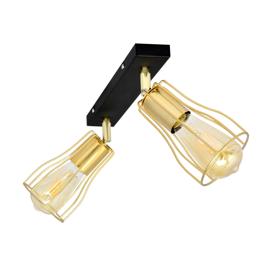 Kohdevalo TUBE 2xE27/15W/230V kultainen/musta