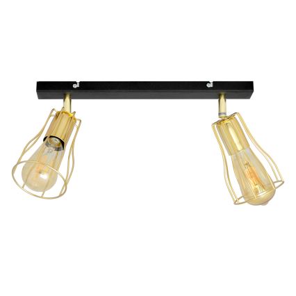 Kohdevalo TUBE 2xE27/15W/230V kultainen/musta