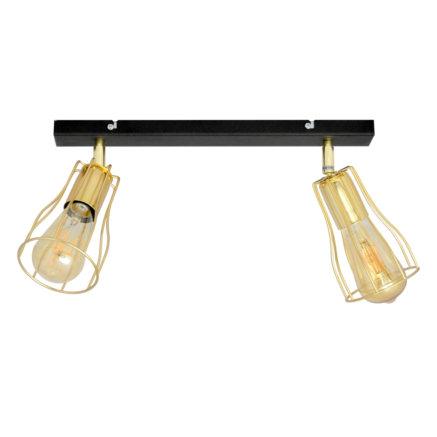 Kohdevalo TUBE 2xE27/15W/230V kultainen/musta