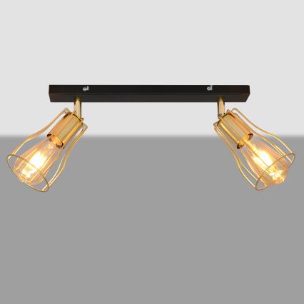 Kohdevalo TUBE 2xE27/15W/230V kultainen/musta