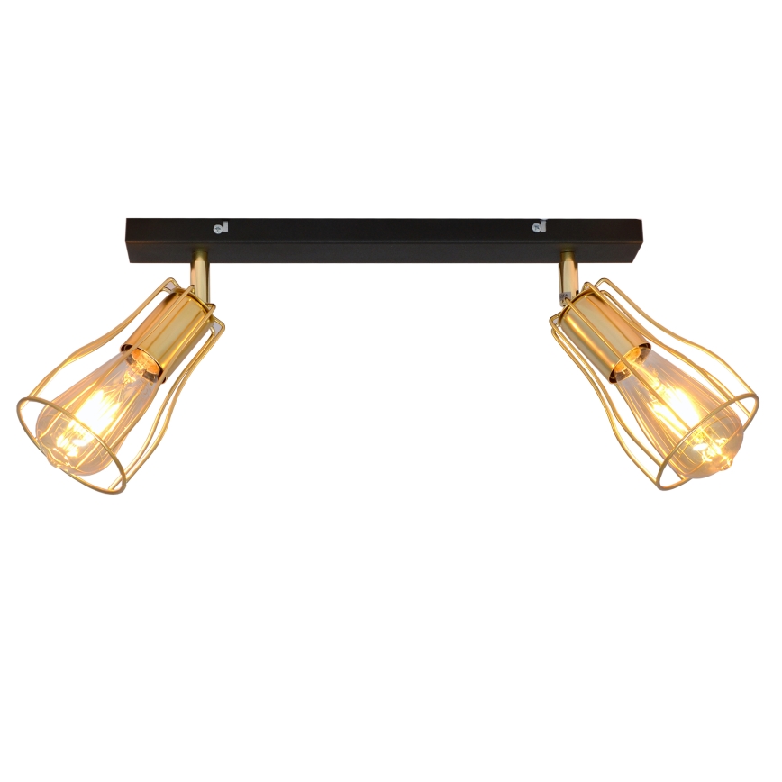 Kohdevalo TUBE 2xE27/15W/230V kultainen/musta
