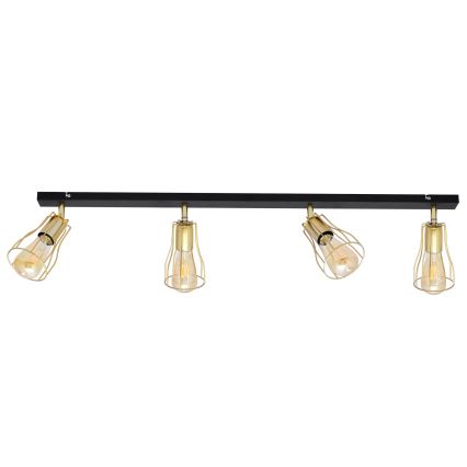 Kohdevalo TUBE 4xE27/15W/230V kultainen/musta