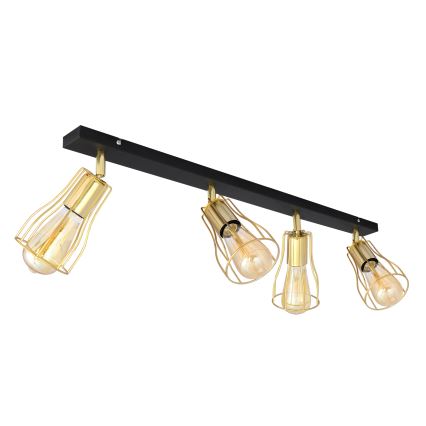 Kohdevalo TUBE 4xE27/15W/230V kultainen/musta