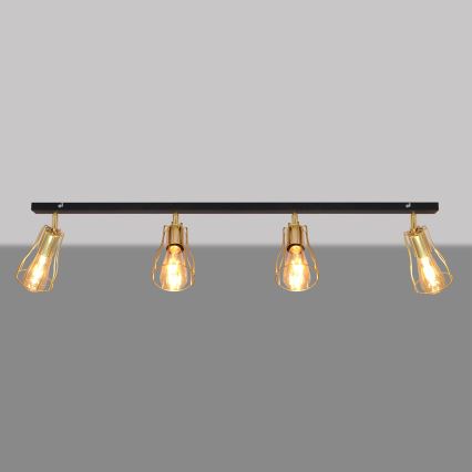 Kohdevalo TUBE 4xE27/15W/230V kultainen/musta